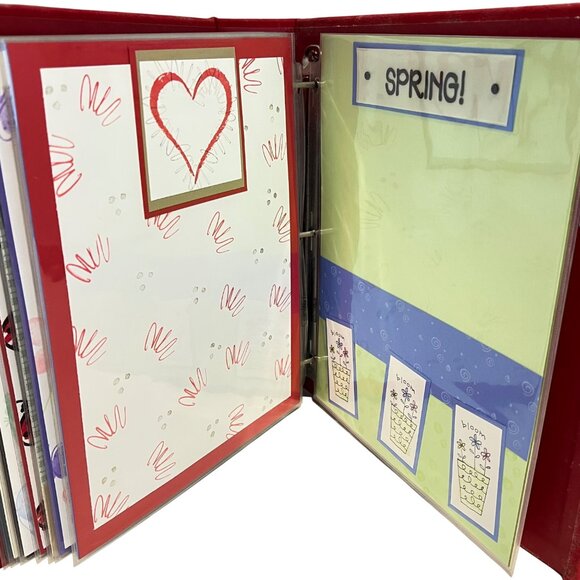 Stampin' Up! Retired Red Fabric 8.5x11" Scrapbook Album & Sample Pages - Picture 5 of 8